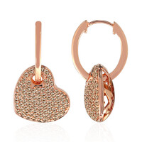 Gouden oorbellen met SI1 Argyle Rose De France Diamanten