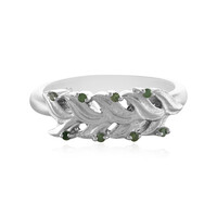 Zilveren ring met I2 Groene Diamanten