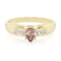 Gouden ring met een Onverhitte Padparadscha Saffier