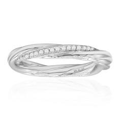 Zilveren ring met I3 (I) Diamanten