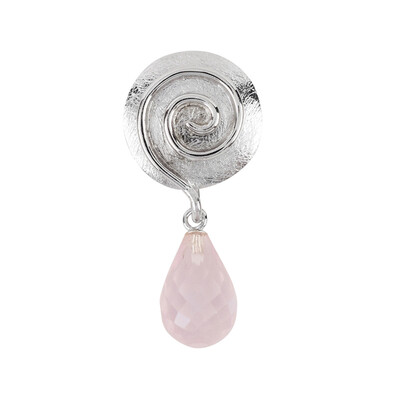 Zilveren hanger met een rozen kwarts