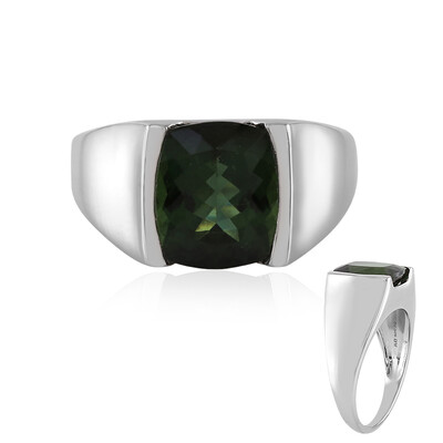 Zilveren ring met een Chroom apatiet