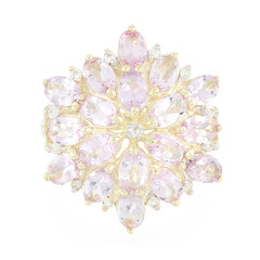 Gouden ring met roze koper toermalijnen