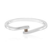 Zilveren ring met een I3 Champagne Diamant