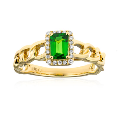 Gouden ring met een AAA Keniaanse tsavoriet (CIRARI)