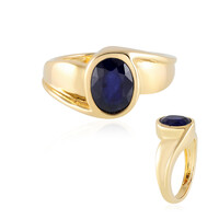 Zilveren ring met een Madagaskar Blauwe Saffier
