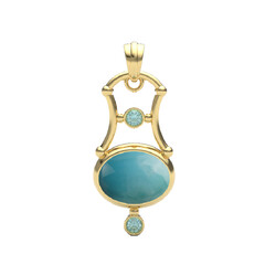 Zilveren hanger met een larimar