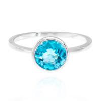 Zilveren ring met een Zwitsers-blauwe topaas