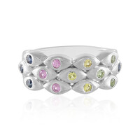 Zilveren ring met blauwe saffieren (de Melo)