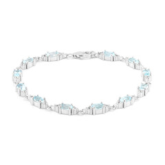 Zilveren armband met hemel-blauwe topaasstenen