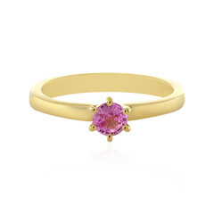 Zilveren ring met een roze saffier