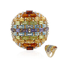Zilveren ring met citrienstenen