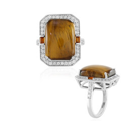 Zilveren ring met een tijgeroog