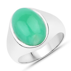 Zilveren ring met een chrysopraas