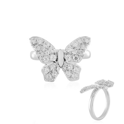 Zilveren ring met zirkonen