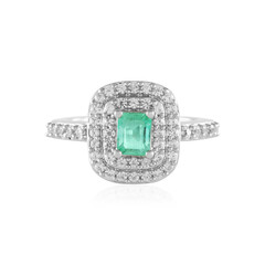 Zilveren ring met een Russische smaragd