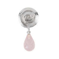 Zilveren hanger met een rozen kwarts
