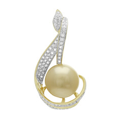 Gouden hanger met een gouden zuidzee parel (TPC)