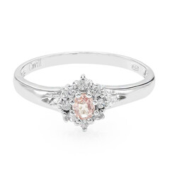 Zilveren ring met een Padparadscha saffier