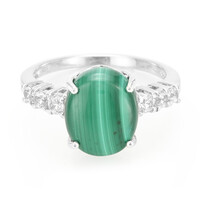 Zilveren ring met een Malachiet
