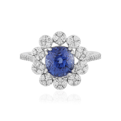 Gouden ring met een Blauwe Ceylon saffier