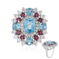 Zilveren ring met een Zwitsers-blauwe topaas
