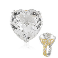 Zilveren ring met een witte kwarts (Gems en Vogue)