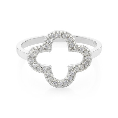 Zilveren ring met zirkonen
