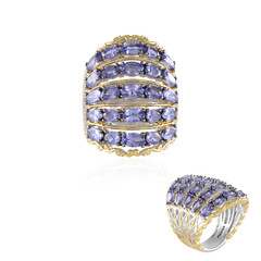 Zilveren ring met tanzanieten (Gems en Vogue)