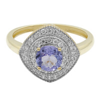 Gouden ring met een tanzaniet