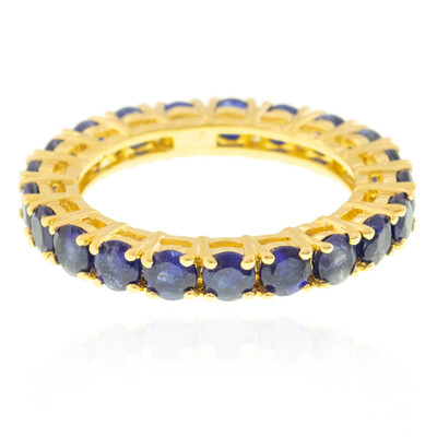 Zilveren ring met Madagaskar Blauwe Saffieren