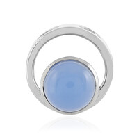 Zilveren hanger met een Blauwe chalcedoon