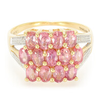 Gouden ring met Onverhitte Padparadscha Saffieren (AMAYANI)