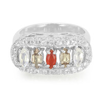 Zilveren ring met edelstenen