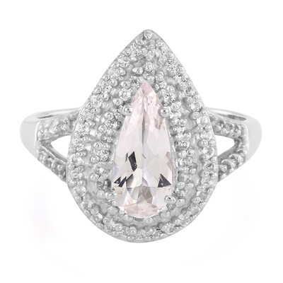 Zilveren ring met een morganiet