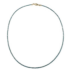 Gouden halsketting met blauwe diamanten