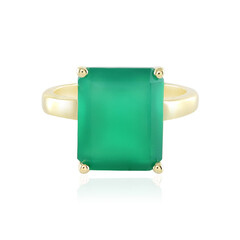 Zilveren ring met een Groene onyx