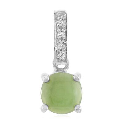 Zilveren hanger met een keizerlijk chrysopraas