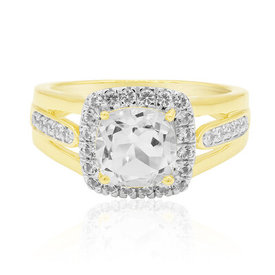 Zilveren ring met een witte kwarts