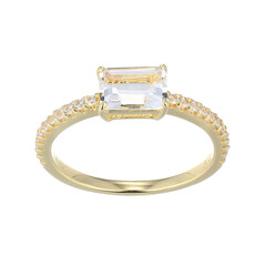 Zilveren ring met een witte topaas