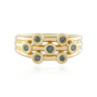 Zilveren ring met I2 Blauwe Diamanten