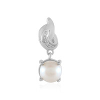 Zilveren hanger met een Witte zoetwater kweekparel