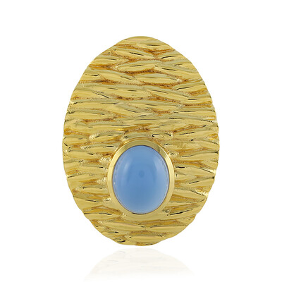 Zilveren hanger met een Blauwe chalcedoon (MONOSONO COLLECTION)