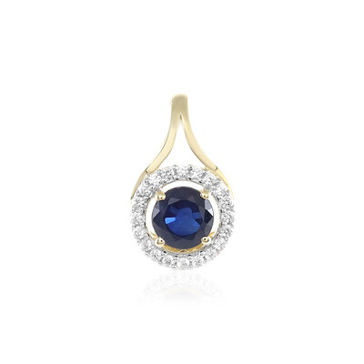 Gouden hanger met een blauwe saffier