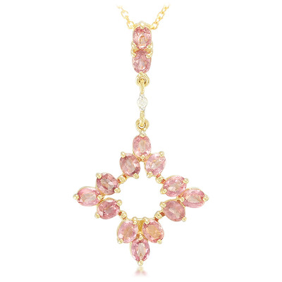 Gouden halsketting met Onverhitte Padparadscha Saffieren (AMAYANI)