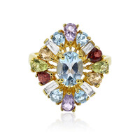 Zilveren ring met een hemel-blauwe topaas