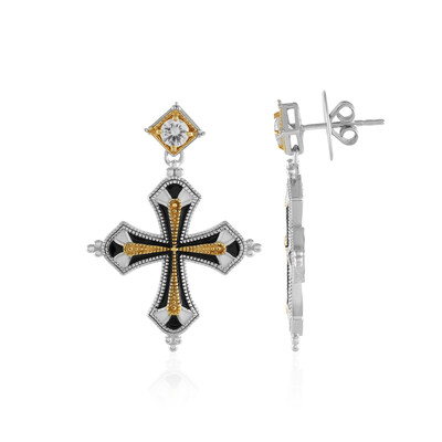 Zilveren oorbellen met zirkonen (Dallas Prince Designs)
