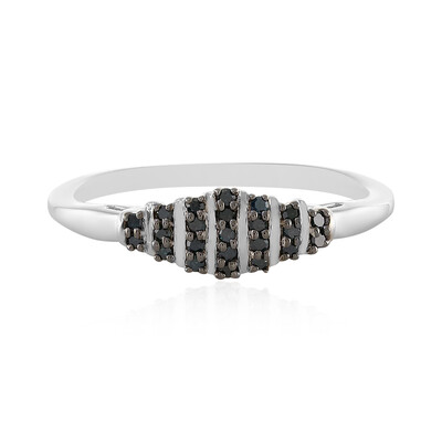 Zilveren ring met I2 Blauwe Diamanten