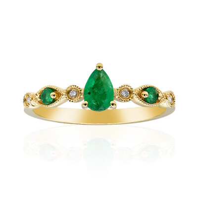 Gouden ring met een AAA Zambia smaragd (CIRARI)