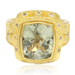 Zilveren ring met een groene amethist (Memories by Vincent)